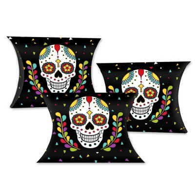 Big Dot of Happiness Day of the Dead - Favor Gift Boxes - Sugar Skull Party Petite Pillow Boxes - Set of 20