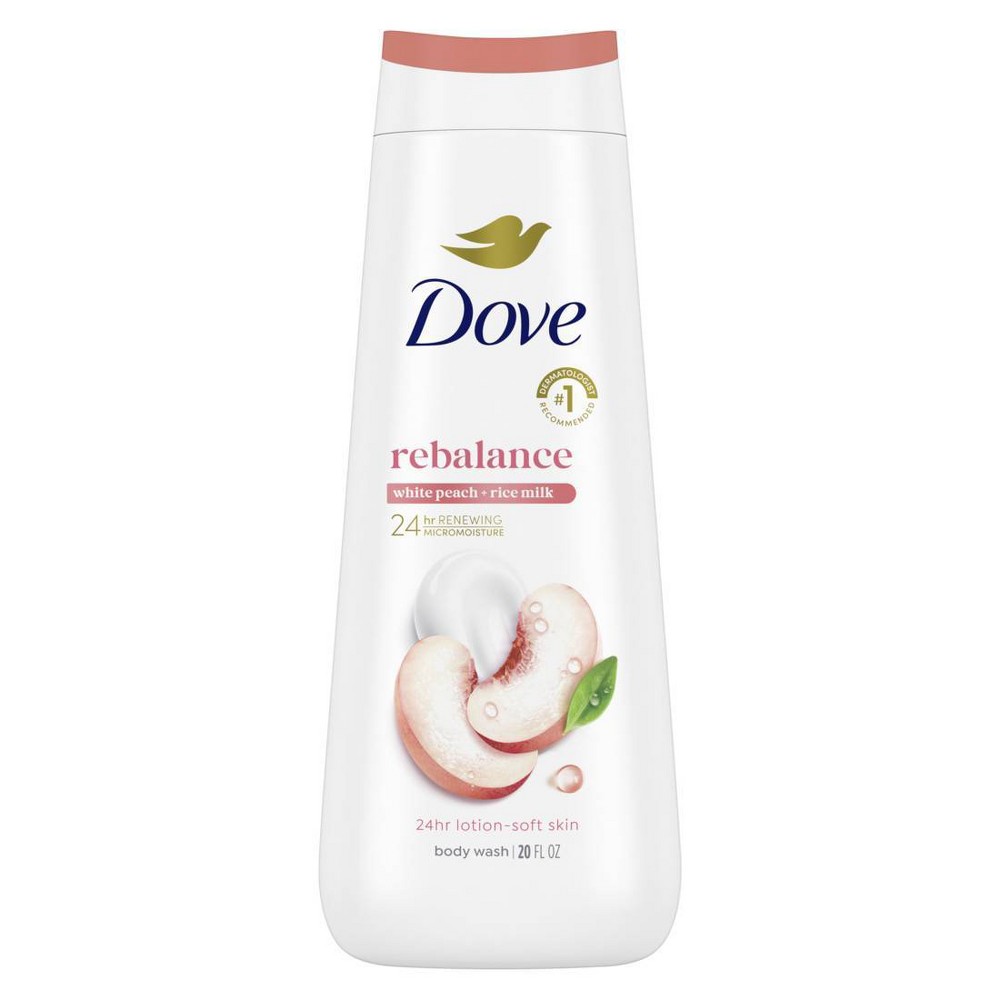 Photos - Shower Gel Dove Rebalance Body Wash - Peach 24hr Lotion-Soft Skin - Vegan & PETA Approved - 20 fl oz