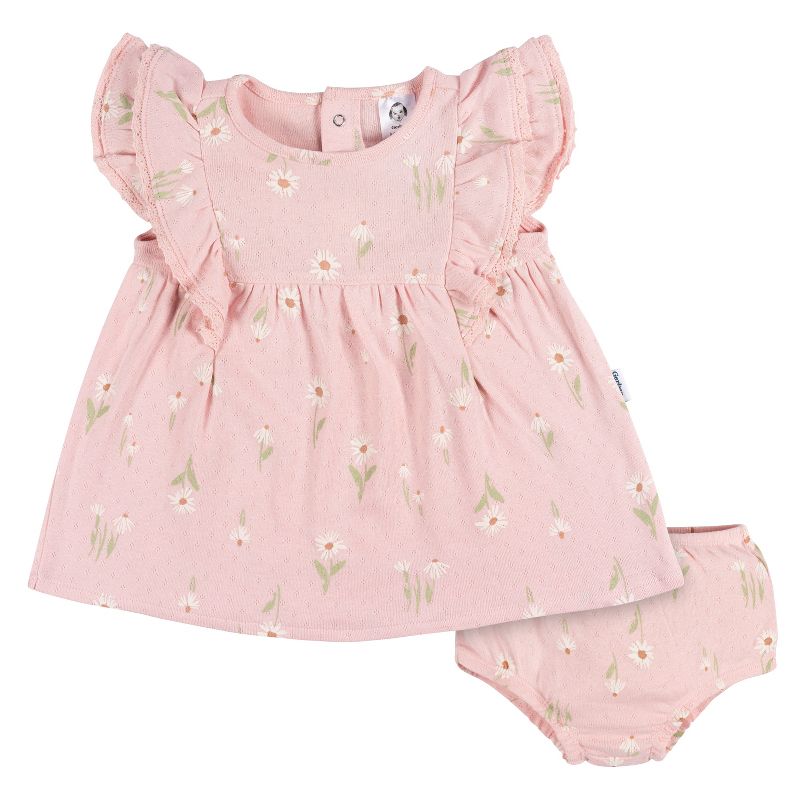 Gerber Baby Girls' Cotton Dress & Diaper Cover Set - 2-Piece, 1 of 8