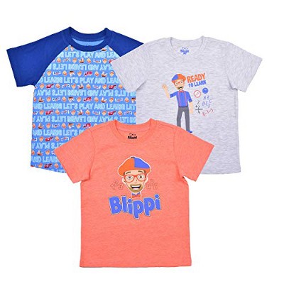 Blippi Boy's 3-Pack Ready To Learn Short Sleeve Graphic Tee Set for toddler