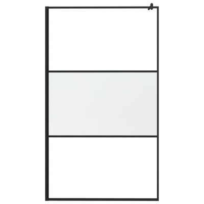Modern Black ESG Glass Walk-In Shower Wall 45.3" x 76.8"