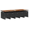 vidaXL Patio Dining Set with Cushions - 11 Piece Poly Rattan Furniture, Black/Brown - Garden/Backyard/Patio Use - 3 of 4