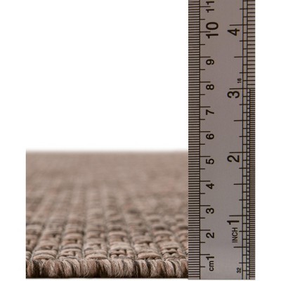 Light Brown Oval Synthetic Outdoor Area Rug 4' x 6'