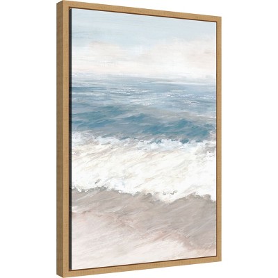 Eva Watts Coastal Beach Waves Canvas Wall Art Print