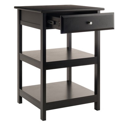 Winsome Black Composite Wood Printer Stand with Drawer and Shelves