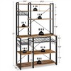 Yaheetech 71"H Large Baker's Rack with Hutch and Wine Rack - 4 of 4
