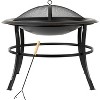 Fire Sense 62237 Fire Pit Tokia Steel Wood Burning Lightweight Portable Outdoor Firepit Rounded Lip & Curved Legs Included Wood Grate - 2 of 4