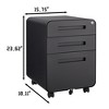 3 Drawer Mobile File Cabinet with Lock, Small Filing Cabinet 5 Wheel Anti-Tilt Design Rolling File Cabinet Fully Assembled File Cabinets - 2 of 4