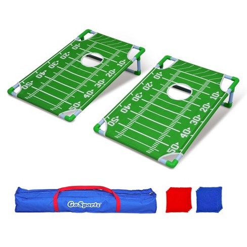 Blaustein Offizielles Cornhole Spiel Outdoor - 11-Teiliges Set nach Amerikanischer Tradition - Outdoor Spiele - Wurfspiele für Draußen - Gartenspiele (Rot Blau