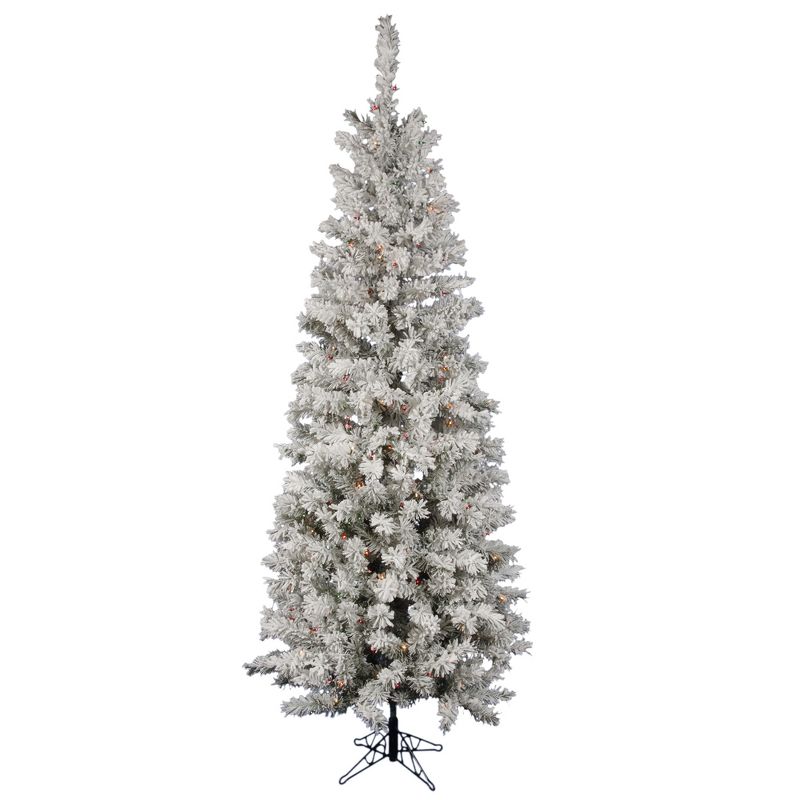Vickerman Flocked Pacific Pencil Pine Artificial Christmas Tree, 1 of 6