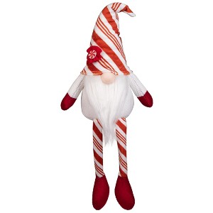 Northlight Peppermint Candy Plush Gnome with Dangling Legs Christmas Decoration - 10" - 1 of 4