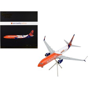 Boeing 737-800 Commercial Aircraft "Sun Country Airlines" Orange & White "Gemini 200" 1/200 Diecast Model Airplane by GeminiJets - 1 of 3