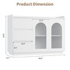 Garvee 48" Sideboard Buffet Cabinet, Modern Kitchen Cabinet with 3 Drawers, Glass Doors, 3 Color LED Lights, Coffee Bar for Dining Room, White - 2 of 4