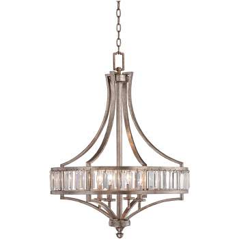 Vienna Full Spectrum Soft Silver Chandelier 24" Wide Crystal Glass 4-Light Fixture for Dining Room House Kitchen Bedroom
