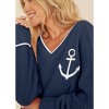 VENUS Womens Anchor V-Neck Sweater - 4 of 4
