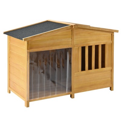 UbMelt Dog Houses for Small Medium Large Dogs Outdoor & Indoor,Wooden Puppy Shelter Large Doghouse with Porch,Durable &Waterproof,Natural
