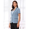 INSPIRE CHIC Women's Notch Lapel Collar One Button Office Formal Short Sleeve Blazer - 3 of 4