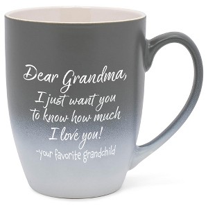Elanze Designs Grandma I Love You Two Toned Ombre Matte Grey and White 12 ounce Ceramic Stoneware Coffee Cup Mug - 1 of 4