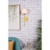 Elegant Lighting Neri 1 light brass and white glass wall sconce - 2 of 4