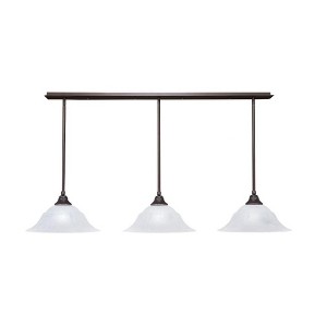 Toltec Lighting Stem 3 - Light Chandelier in  Dark Granite with 16" White Marble  Shade - 1 of 1