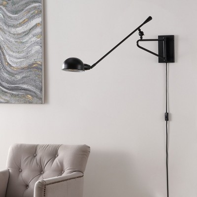 Moxley 36.5" Adjustable Black Iron Wall Sconce