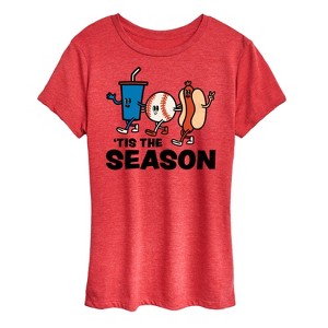 Women's - Instant Message - Tis The Season Americana Short Sleeve Graphic T-Shirt - 1 of 4