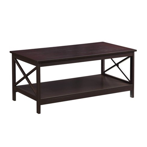 Breighton Home Xavier Coffee Table With Shelf Espresso: Transitional Style, Rectangular, Mdf ...