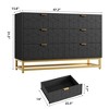MDF Painted 6 Drawer Dresser Large Storage Cabinet Modern Wood Bedroom Furniture Multi-Drawer Large Cabinet - 2 of 4
