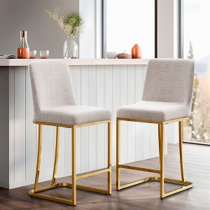 Dovelina Modern Linen Upholstered Barstool Set of 2 - 1 of 4