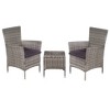 vidaXL Garden Furniture Set Gray Poly Rattan Standard Removable Covers - 2 of 4