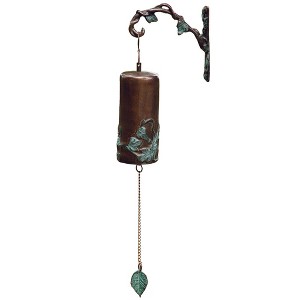 SPI Home Morning Glory Garden Bell – Handcrafted Metal Wind Chime, Floral Garden Accent, 24" Hanging Bell for Porch or Patio - 1 of 3