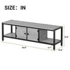 TV Stand, Rustic TV Stand with 2 Enclosed Storage Spaces and Open Compartment,Wooden TV Stand Table with Adjustable Legs, Media Entertainment Center - 2 of 4