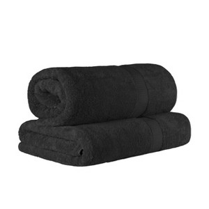 Luxury Cotton Heavyweight Ultra-Plush Bath Sheet Set of 2 by Blue Nile Mills - 1 of 4