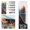 Creative Mark Best Golden Taklon Paint Brushes- Try-Me Decorating Set of 9- Multi-Diameter Natural Bristle Watercolor Brushes- Short Handle Paint - 4 of 4