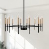 DORESshop Modern 12-Light Black and Gold Pendant Chandelier – E12 Socket Hanging Ceiling Light for Dining Room, Foyer or Stairwell - 3 of 4