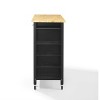 HomeStock  Savannah Wood Top Rolling Kitchen Island Cart, Microwave Stand, with Shelves and Drawers, Black - 4 of 4
