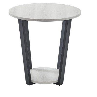 Vynxaria Elysian Contemporary Round End Table with Shelf - Stylish & Durable