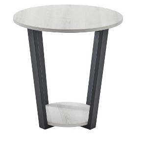 Vynxaria Elysian Contemporary Round End Table with Shelf - Stylish & Durable - 1 of 4