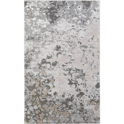 Micah Modern Abstract Silver/Gray/White Area Rug