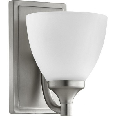 Quorum Lighting Enclave Glass Satin Nickel Wall Sconce