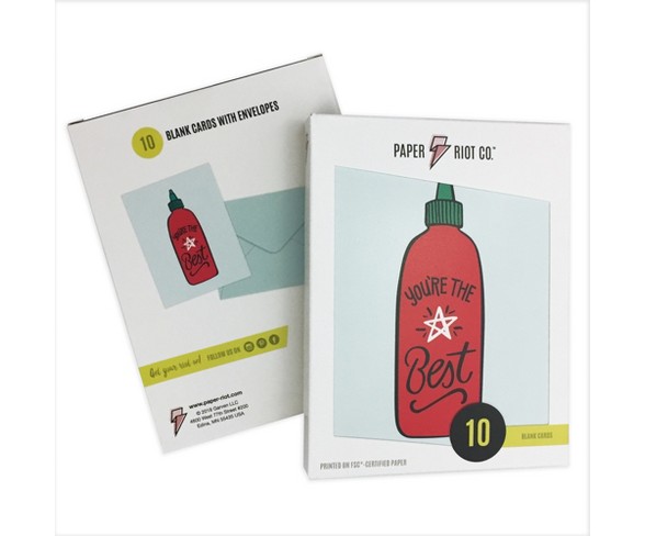 4.25"x5.5" 10ct You're the Best Siracha - Paper Riot