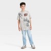 Boys' Marvel Front and Back Graphic Short Sleeve T-Shirt - Light Silver - 4 of 4