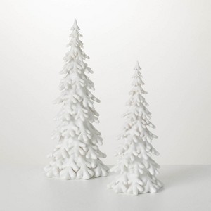 Snow Covered Pine Tree White 18.5"H Resin Set of 2 - 1 of 4