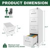 NicBex 2 Drawer Narrow File Cabinet with Lock,Office Cabinet with Grooved Handles,Modern Storage Cabinet,Filing Cabinet for Home Office - 3 of 4