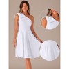 INSPIRE CHIC Women's Christmas Party Elegant Flared Bow One Shoulder Evening Cocktail Dresses - 2 of 4