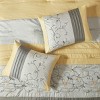 Sapphtopaz 7 Piece Bedding Comforter Sets Farmhouse Style Piecing Pleating and Flowers Embroidery Design Reversible Quilt Set - 2 of 4