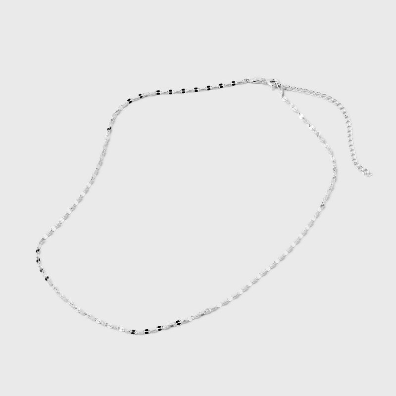 Sterling Silver Flat Oval Link Dap Chain Necklace - A New Day&#8482; Silver, 4 of 6