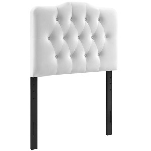 Modway Annabel Diamond Tufted Performance Velvet Twin Headboard in White - 1 of 4