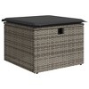 vidaXL 7 Piece Patio Sofa Set with Cushions Gray Poly Rattan - Gray without storage - 3 of 4