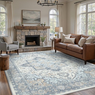 Abynow Medallion Faded Persian Indoor Area Rug